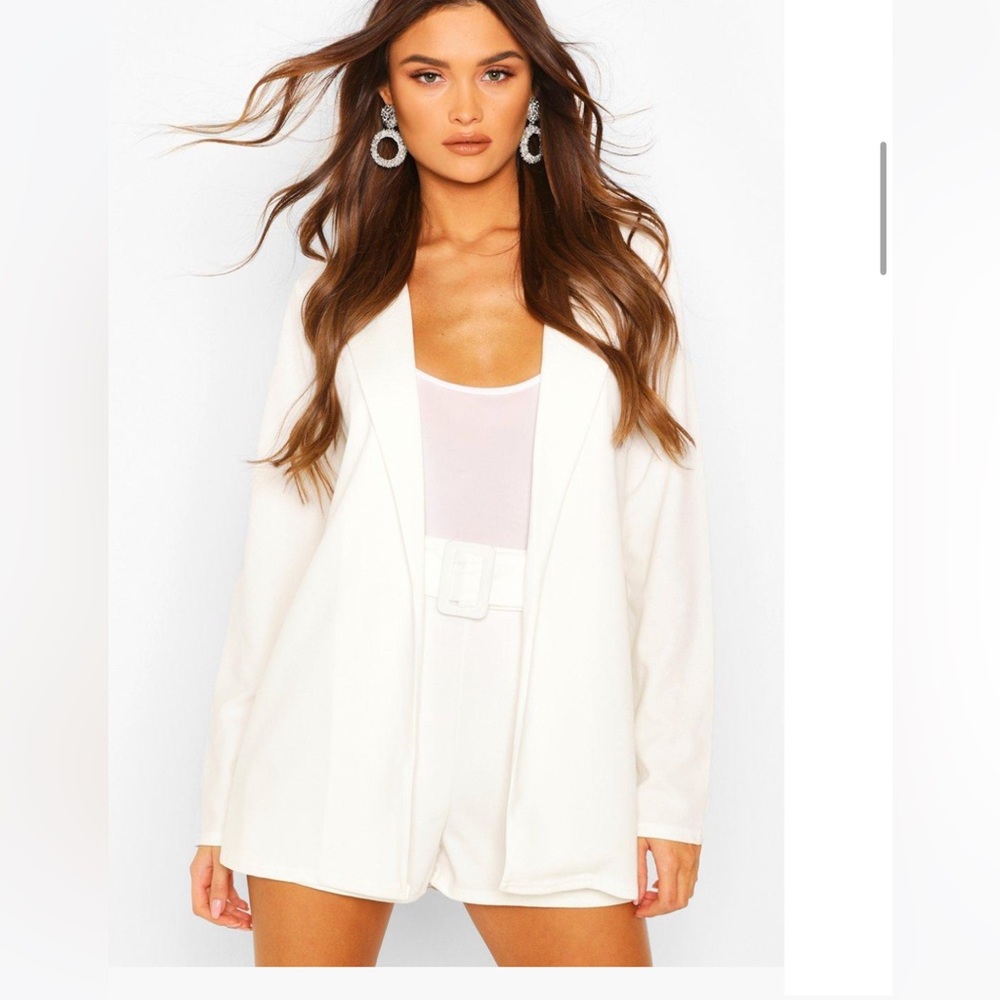 Boohoo White Blazer